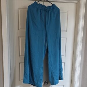 Blue Wide-Leg Pants